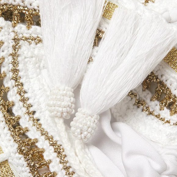 NEW Ramy Brook Sizes M, XL, Womens Topanga Bikini Metallic Crochet Top - White - Picture 6 of 6